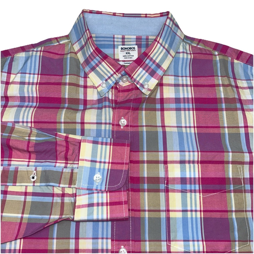 Bonobos Long Sleeve Button Down Mens 2XL, Springtime Easter Blue Pink Yellow